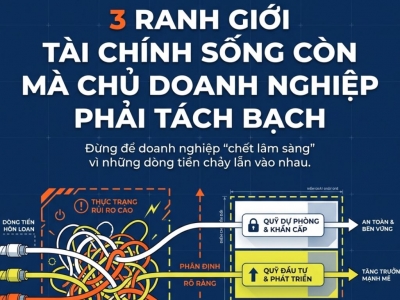 QUẢN LÝ DÒNG TIỀN DOANH NGHIỆP: 3 RANH GIỚI TÀI CHÍNH CHỦ DOANH NGHIỆP PHẢI TÁCH BẠCH